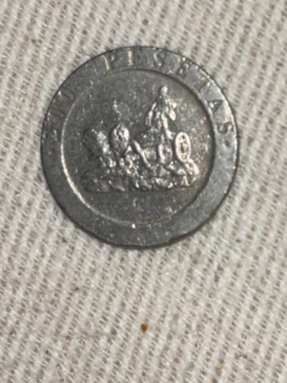 Silver-Tone Decorative Coin Accent - Unbranded 200 pesetas 1990